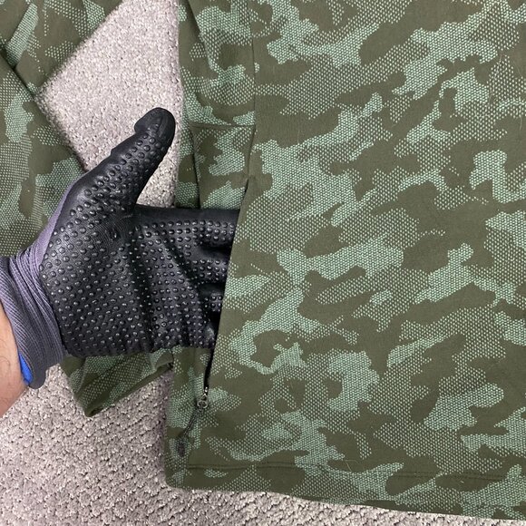 Lululemon Surge Warm Full Zip Jacquard Jacket Hoodie Men's Medium Camo Green Gym - Picture 3 of 10